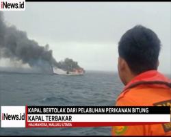 Kapal Ikan Terbakar di Halmahera, 24 ABK Dievakuasi Tim SAR