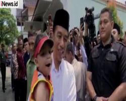 Digendong dan Minta Foto, Begini Momen Kebahagiaan Bocah ABK Bertemu Jokowi