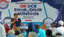 Blusukan ke Pekalongan, Sandi Tawarkan OK OCE ke Emak-Emak Milenialis