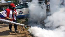 Cegah DBD, Caleg Perindo Fogging Ratusan Rumah di Tangkahan Medan
