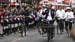 Bersepeda Ontel, Jokowi Hadiri Deklarasi Alumni Jogja Satukan RI