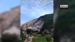 Video Detik-Detik Longsor di Bukit Kapur Berubah Jadi Gua Besar