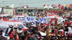 Kampanye Jokowi di Cirebon, Ribuan Massa Padati Lokasi Sejak Pagi Hari