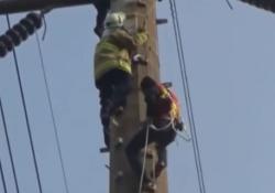 Video Dramatis Evakuasi Teknisi PLN Tersengat Listrik di Tiang Sutet