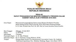 Beredar Nama-Nama Menteri Kabinet Jokowi-Ma’ruf, TKN Pastikan Hoaks