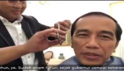 Video Presiden Jokowi Mencoba Tren Rambut Undercut ala Anak Muda