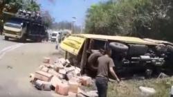 Truk Boks Terguling di Tanjakan Emen Subang akibat Rem Blong, 1 Tewas, 2 Luka