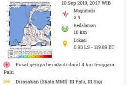 Gempa Bumi Magnitudo 3,4 Guncang Palu, Getaran Dirasakan hingga di Sigi