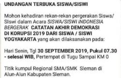 Beredar Selebaran dan Meme Ajakan Demo Pelajar SMA 30 September, Polda DIY: Itu Hoax