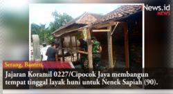 Video Jajaran Koramil Cipocok Jaya Bangun Hunian untuk Nenek Sebatang Kara di Serang Banten
