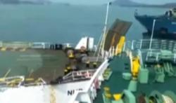 Detik-Detik 3 Kapal Motor Tabrakan Terbawa Arus Laut di Pelabuhan Bakauheuni