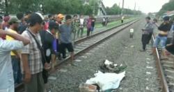 Video Penjual Kue Putu Tewas Tertabrak Kereta Api di Perlintasan Buaran