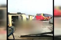Detik-Detik Bus Seruduk Truk di Tol Medan, 1 Penumpang Tewas