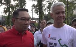 Aksi Duet Ridwan Kamil-Ganjar Pranowo Kampanye Hidup Sehat Cegah Korona di Bandung