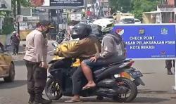 Video Pengendara Pelanggar PSBB di Bekasi Diberi Surat Teguran