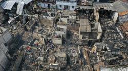 Penampakan dari Udara Sisa-Sisa Kebakaran Puluhan Rumah di Jakarta Barat