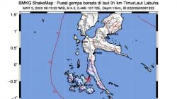 Gempa M 4,2 Guncang Labuha Maluku Utara