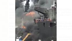 12 Pekerja Jadi Korban Kapal Tanker Terbakar di Pelabuhan Belawan<