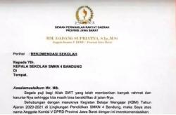 Ini Alasan Anggota DPRD Jabar Buat Surat Rekomendasi Calon Siswa ke Sekolah Negeri