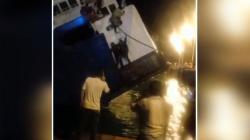 Video KMP Dharma Rucitra Nyaris Tenggelam saat Turunkan Penumpang di Pelabuhan Padangbai Bali