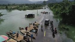 Jalan Trans Sulawesi Putus akibat Banjir Luapan Sungai Lalindu Konawe Utara