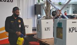 Gelar Simulasi Pilkada 2020, Gedung KPU Disemprot Disinfektan