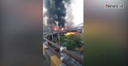 Video Kebakaran Hebat di Bawah Fly Over Merak Cilegon