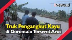 Video Truk Pengangkut Kayu di Gorontalo Terseret Arus