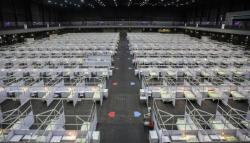 Kasus Covid-19 Melonjak Drastis, Hong Kong Sulap Hall Pameran Jadi Rumah Sakit Darurat