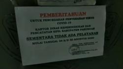 Belasan Pegawai Positif Covid-19, Kantor Dispendukcapil Pasuruan Tutup Sepekan