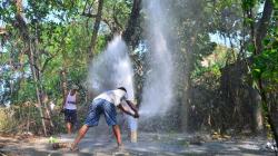 Heboh, Air Bercampur Pasir dan Gas Menyembur Setinggi 30 Meter di Grobogan
