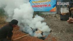 Video BNN Banten Musnahkan Barang Bukti 301 Kg Ganja Kering dari Aceh