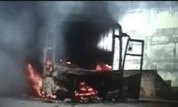Bus Sinar Jaya Terbakar di Tol Jagorawi Arah Bogor
