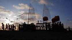 Kemeriahan Festival Seni dan Budaya Gau Maraja di Pantai Akkarena Makassar