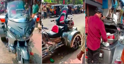 Aksi Pria Berbelanja Sayuran Pakai Honda Gold Wing Bikin Warga India Penasaran<