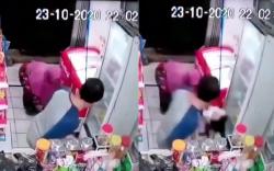 Viral, Pria Dewasa Tendang Balita hingga Terjengkang di Cileunyi Bandung<