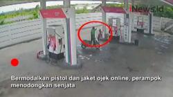 Video Viral Rampok Berjaket Ojol Todong Pistol Pegawai SPBU di Bali