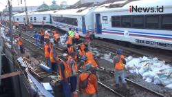 Video 7 Gerbong KA Gajayana Tiba-Tiba Meluncur dan Tabrak Kerumunan Pekerja