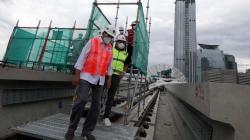 Menhub Cek Progres Pembangunan LRT Jabodebek di Dukuh Atas