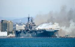 AS Batalkan Perbaikan Kapal Induk USS Bonhomme yang Terbakar, Terancam Jadi Besi Rongsokan