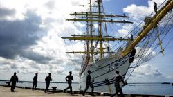 Latihan Kartika Jala Krida, KRI Bima Suci Tiba di Sorong Papua