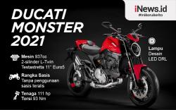 Infografis Ducati Monster 2021, Lebih Ringan Tetap Gahar