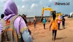 Video Emak-Emak Korban Gusuran Menyerbu Proyek Pembangunan Tol JORR Tangerang