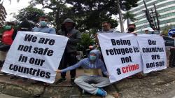Imigran Gelap di Medan Demo di Kantor UNHCR, Minta Segera Dikirim ke Negara Suaka