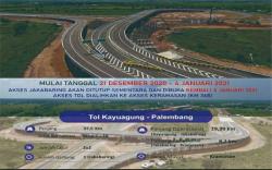 Mulai 21 Desember, Gerbang Tol Jakabaring Palembang Ditutup<