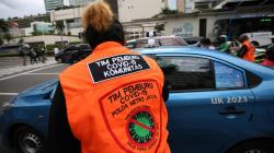 Tim Pemburu Covid-19 Sosialisasi 3M di Bundaran HI