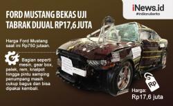 Infografis Ford Mustang Bekas Uji Tabrak Dijual Rp17,6 Juta