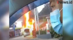 Detik-Detik Mobil Terbakar saat Isi BBM di SPBU Toraja Utara