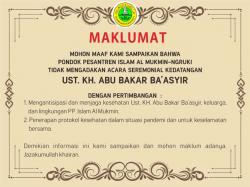 Ponpes Ngruki Tak Gelar Penyambutan Besar-besaran Kedatangan Baasyir, Ini Alasannya