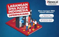 Infografis Larangan WNA Masuk RI Diperpanjang 14 Hari